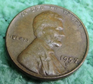 1957 D Lincoln 1C ERROR Double Date - XF Nice! - Picture 1 of 3