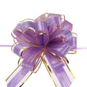 10pcs 7 Inch Large Pull Bow Gift Wrapping Bows Ribbon Organza Lavender Purple - Picture 1 of 6