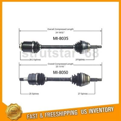 Eixo CV TrakMotive dianteiro esquerdo dianteiro direito 2X compatível com Dodge Stealth 1991-1992 - Imagem 1 de 3