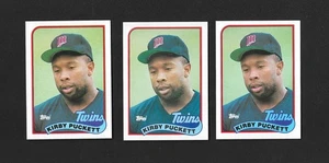 1989 Topps #650 KIRBY PUCKETT Minnesota Twins 3-card lot HOF (NM-MT or better) - Picture 1 of 2