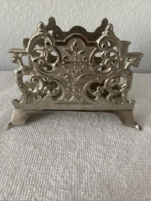 Antique Brass Ornate Victorian Style Letter / Napkins Holder - Image 1 of 4