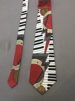 Corbata de seda para hombre La Vita Di Moda teclado piano abstracto coro de profesores de música Foto 1 de 4