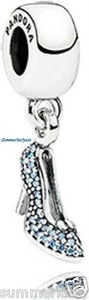 DISNEY PANDORA CINDERELLA DAZZLING SLIPPER CHARM IN STERLING SILVER AND CZ'S - Picture 1 of 5