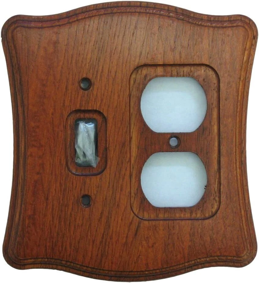 Liberty Hardware 64642 Brainerd Studio interruptor único/placa de pared dúplex roble oscuro Foto 1 de 1