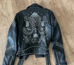 LEDER-IMITAT-BIKER-JACKE Gr.36 ungetragen - Bild 1 von 11