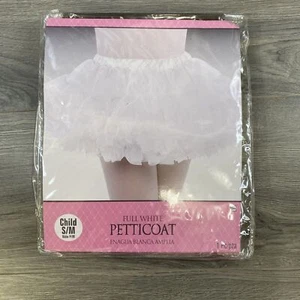 Full White Petticoat Child Costume Accessory Halloween Dress Up Cosplay S/M - Picture 1 of 6