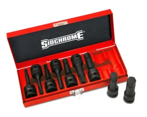 Sidchrome 9 Piece 1/2” Drive Hex Allen AF Impact Socket Set 3/16" - 5/8" XS4H09T - Picture 1 of 1