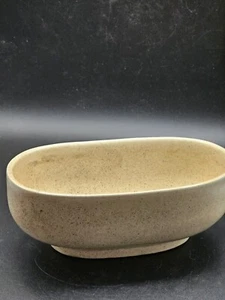 Fioriera vintage Haeger Pottery 3829 MCM avorio marrone maculato oblunga ovale USA - Foto 1 di 9