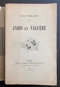 Paul Verlaine - Jadis et Naguère - Léon Vanier 1891 -  agréable exemplaire - Picture 1 of 14