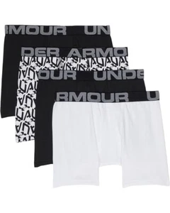 Under Armour Underwear Kid Large Multicolor Cube Logo Boxer Brief 4-Pack JDM1783 - Picture 1 of 11