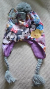 DISNEY TSUM TSUM TODDLER GIRLS HAT & GLOVES SET - EAR FLAPS - ONE SIZE -NWT - Picture 1 of 6