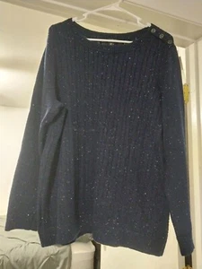 Talbots Damen Übergröße 2x Marine Maritim Langarm Pullover - Bild 1 von 5