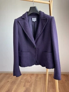 Armani Collezioni Womens Boucle Tweed Wool Silk Blazer Size IT 44 - Picture 1 of 11