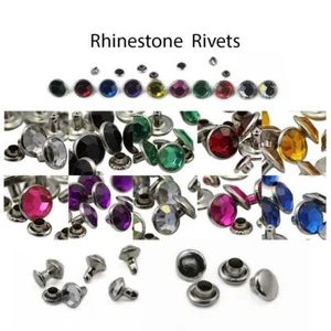 100PCS Rhinestone Rivets For Garments, Leatherwork DIY Belts Crafts - Picture 1 of 19