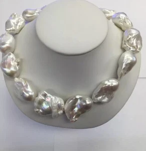 40x25mm Baroque Freshwater Great Colors. Great Matches. Baroque 17" Metal Clasp - Picture 1 of 11