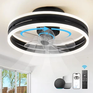 360° Oscillating Ceiling Fans with Light and Remote, Air Circulator Ceiling Fans - Picture 1 of 6