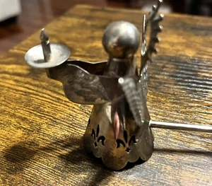 Vintage Engelsflügel Figur silberfarben Weihnachten Feiertag Kerzenschnüffler - Bild 1 von 7