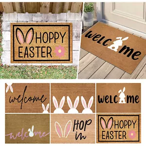 Easter Decorations Brown Easter Bunny Doormat Easter Happy Front Door. - Picture 1 of 29