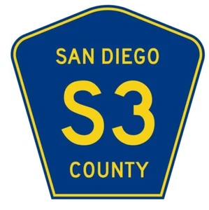 San Diego County Straße S3 Route Autobahn Aufkleber Sticker R8322 - Bild 1 von 1