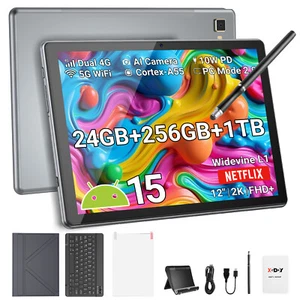 XGODY P60 Octa core Tablet 24GB+256GB 10.1 in Android 15 4G LTE Tablets 8000mAh - Picture 1 of 11