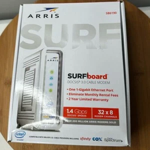 ARRIS SURFboard SB6190 DOCSIS 3.0 1.4 Gigabit Kabel Modem Biały - Zdjęcie 1 z 6