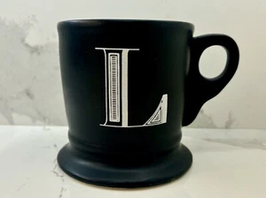Anthropologie Tazza Nera con Monogramma Bianco - Tazza Caffè con Iniziale "L" - Foto 1 di 5