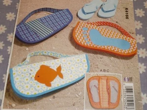 KWIK SEW 4166 FLIP FLOP & SANDAL CARRING CASES WITH APPLIQUES PATTERN-UNCUT - Picture 1 of 3