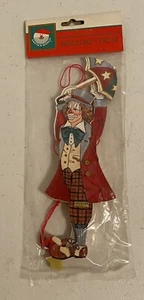 Antiguo Payaso Kurt Adler Payaso Madera Tirador Cuerda Adorno de Navidad Nuevo - Imagen 1 de 6