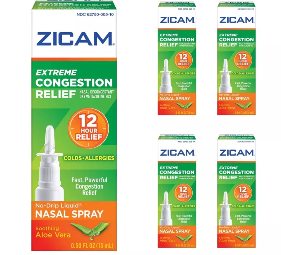 Paquete de 5 spray nasal líquido para aliviar la congestión extrema Zicam de 0,50 oz cada uno Foto 1 de 1