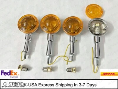 Yamaha RD350 Juego de 4 Indicadores - Cuerpos Metálicos Intermitente Guiño Con LED - D5-10 Foto 1 de 4