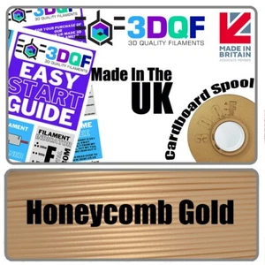 UK Manufactured Honeycomb Gold 3D Printing Filament 1.75mm PLA 1KG - Zdjęcie 1 z 5