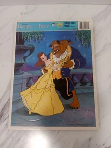 BANDEJA PUZZLE MARCO DISNEY BELLA Y LA BESTIA DORADO VINTAGE #4175A - Imagen 1 de 2
