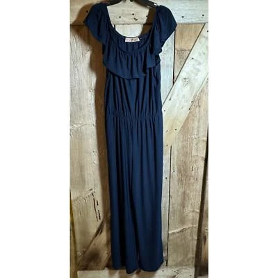 Hybrid & Company Mujeres XL Hombro Descubierto Cintura Alta Pierna Ancha Pantalones Mono Mameluco Foto 1 de 4