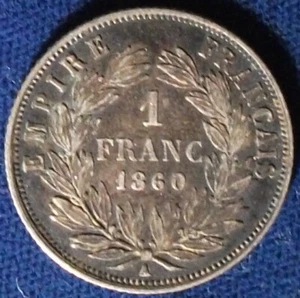 1860A (b) France Franc VF+ - Picture 1 of 2