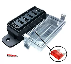 6 Way ATM Mini ATC/ATO Circuit Blade Fuse Box Fuse Holder Block DC32V-12V  - Picture 1 of 5