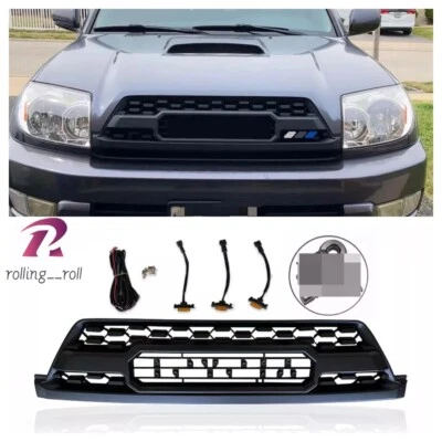 Matte Black Front Grille Fit For 4Runner 2003 2004 2005 Grill With LED Lights - Изображение 1 из 4