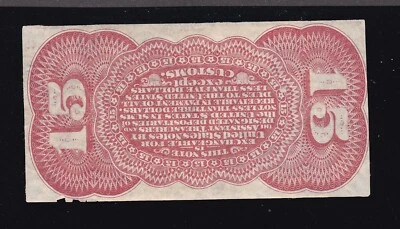 US 15c Fractional Currency Note Specimen FR 1276sp Red Back Ch AU (025) - Image 1 of 2