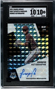 2021 Panini Mosaic Tucupita Marcano Rookie Autograph SGC 10 w/10 AUTO - Picture 1 of 2