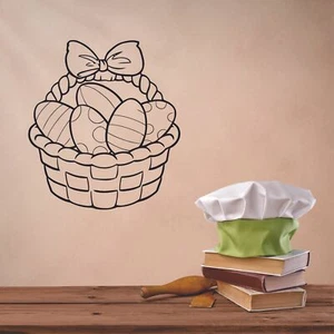 Easter Egg Basket Cartoon Kids Show Vinyl Art Sticker For Home Room Wall Decals - Picture 1 of 4