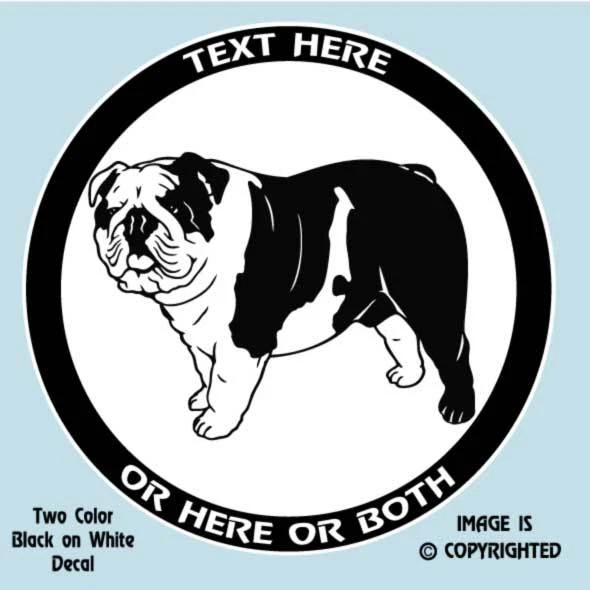 BULLDOG - PERSONALIZADO - CALCOMANÍA / PEGATINA DE 2 COLORES - #D084 Foto 1 de 1
