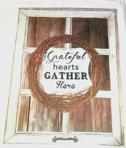 Large Outdoor Decorative Flag Grateful Hearts Gather Here Double Sided 36X28" - Picture 1 of 4