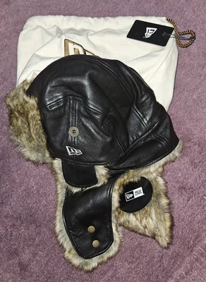 Кожаная охотничья шляпа New Era с мехом маленькая рекомендуемая розничная цена 120 фунтов #AS517 - Изображение 1 из 4