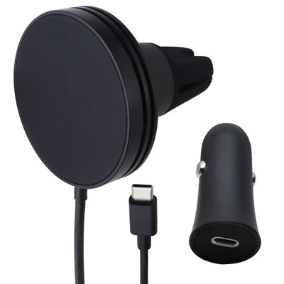 iOttie Velox 15 Вт Qi2 Mini беспроводная зарядка совместимое с MagSafe автомобильное крепление - черное - Изображение 1 из 4