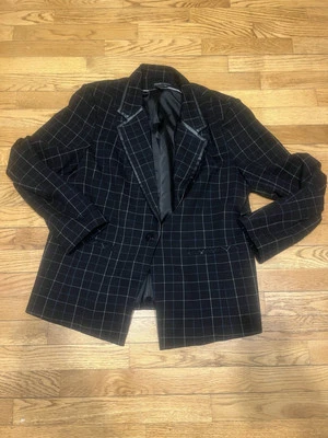 PAZ DE TELA BLAZER Negro/Azul Cuadros -Extra Grande XL Foto 1 de 4