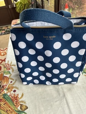 kate spade lunch bag navy with white poka dot - Image 1 of 4