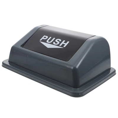 Practical Plastic Trash Can Cover Garbage Can Flipping Cover Trash Can Supply - Image 1 of 4