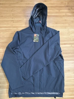 Ozark Trail Rain Jacket Men's Size M Dark Gray Water/Wind Resistant Hooded - Image 1 of 4