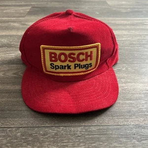 rare vintage Clasp hat, BOSCH SPARK PLUGS .. CORDUROY, Trucker Hat Cap - Picture 1 of 6