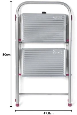 Escabot Pliable Marche Pied  2 Marches Télescopique Gris Capacité 150 Kilos - Photo 1/4