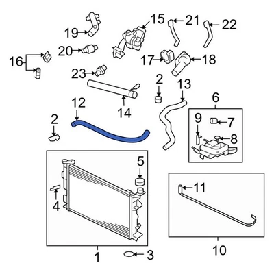 For Kia Optima 2001-2006 Kia 2541438130 Upper Radiator Coolant Hose Foto 1 de 3